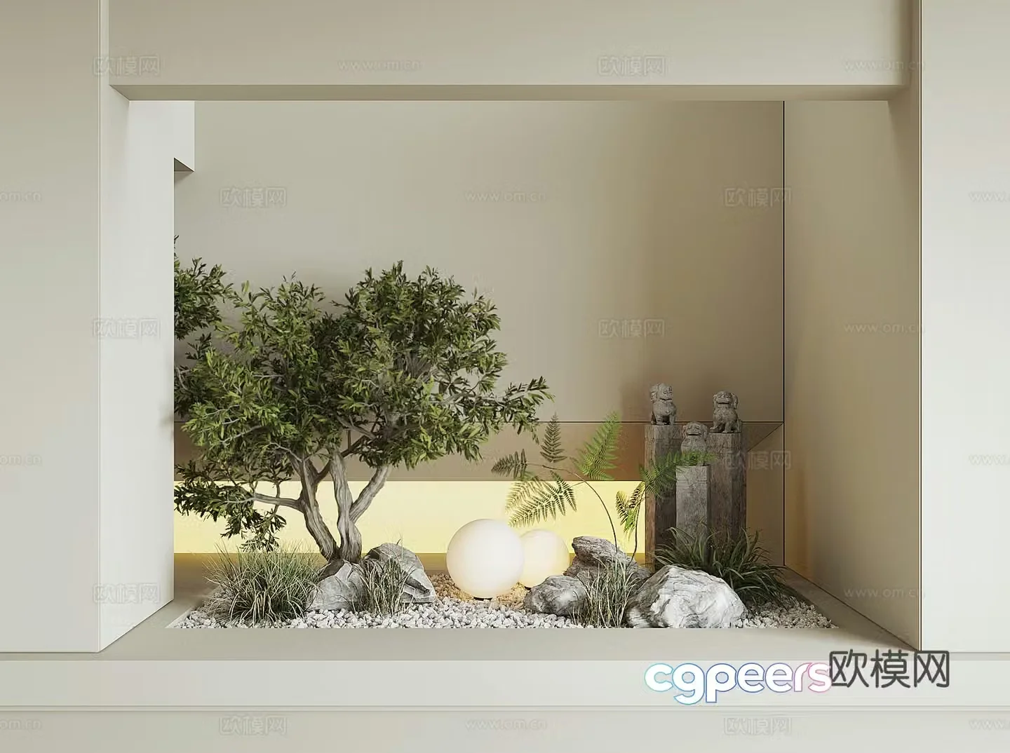 Modern plant landscape 3d model