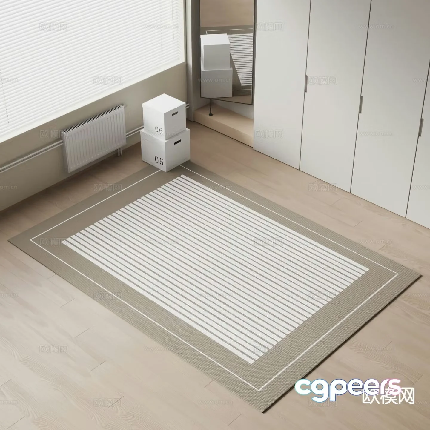 Groos carpet square rug 3d model