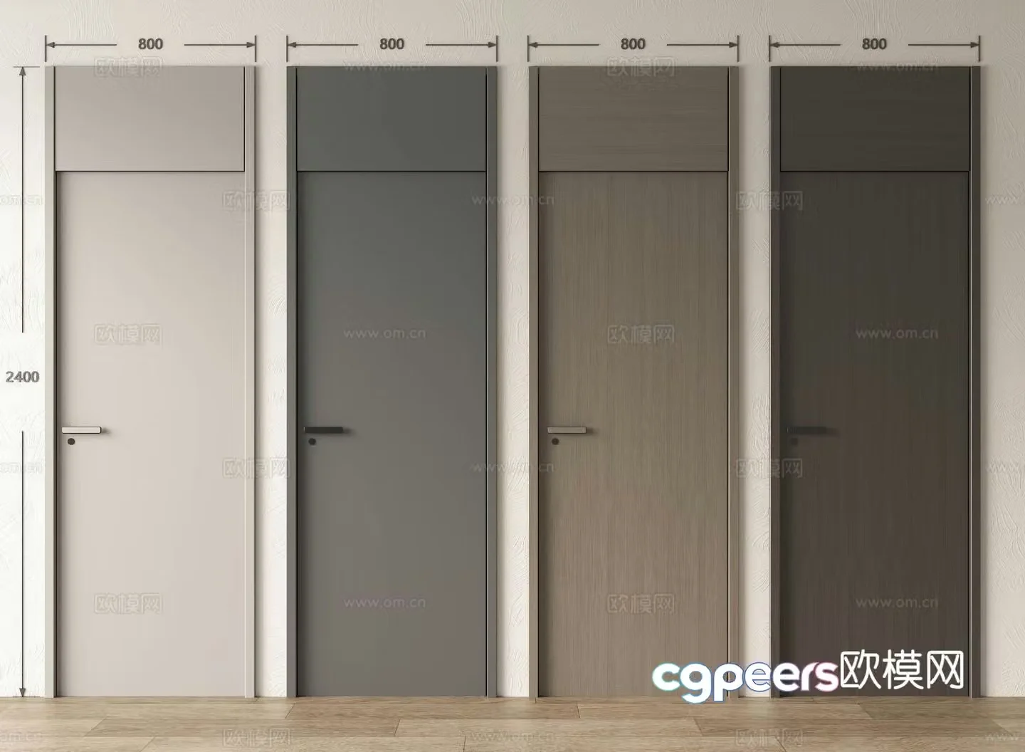 Modern single-open door wooden door open ceiling door bedroom door minimalist door 3D model