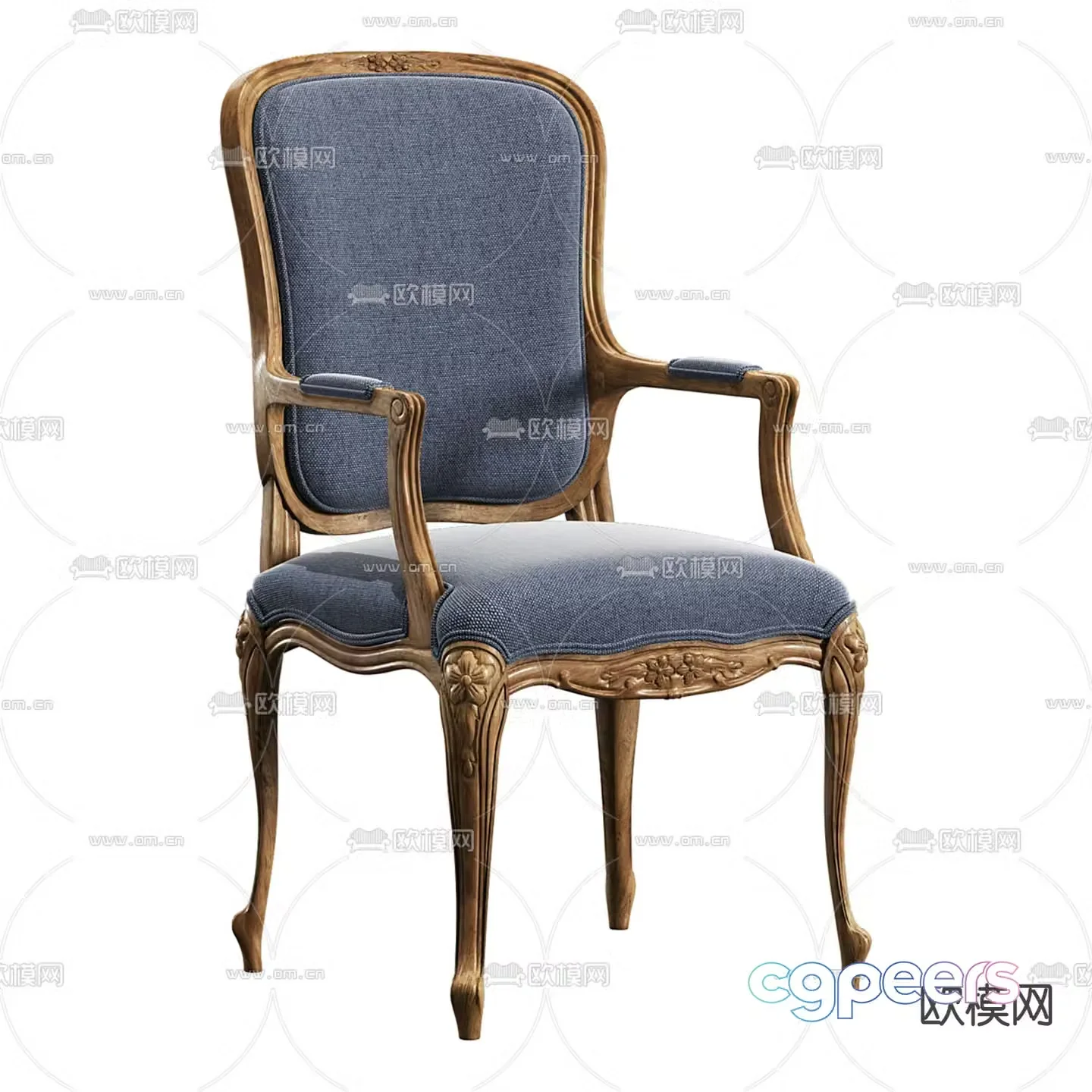French chair lounge chair 3d model