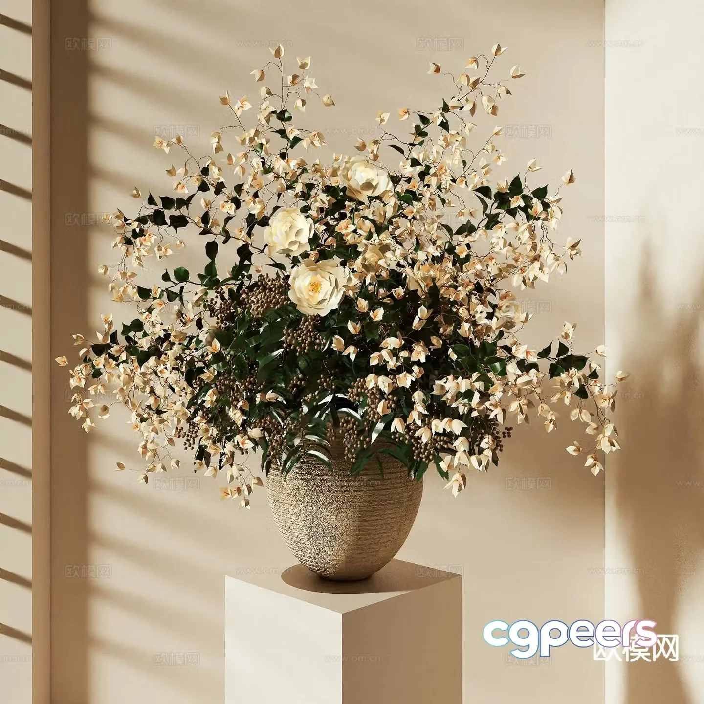 vase floral arrangement flowers flower arrangement 3d model
