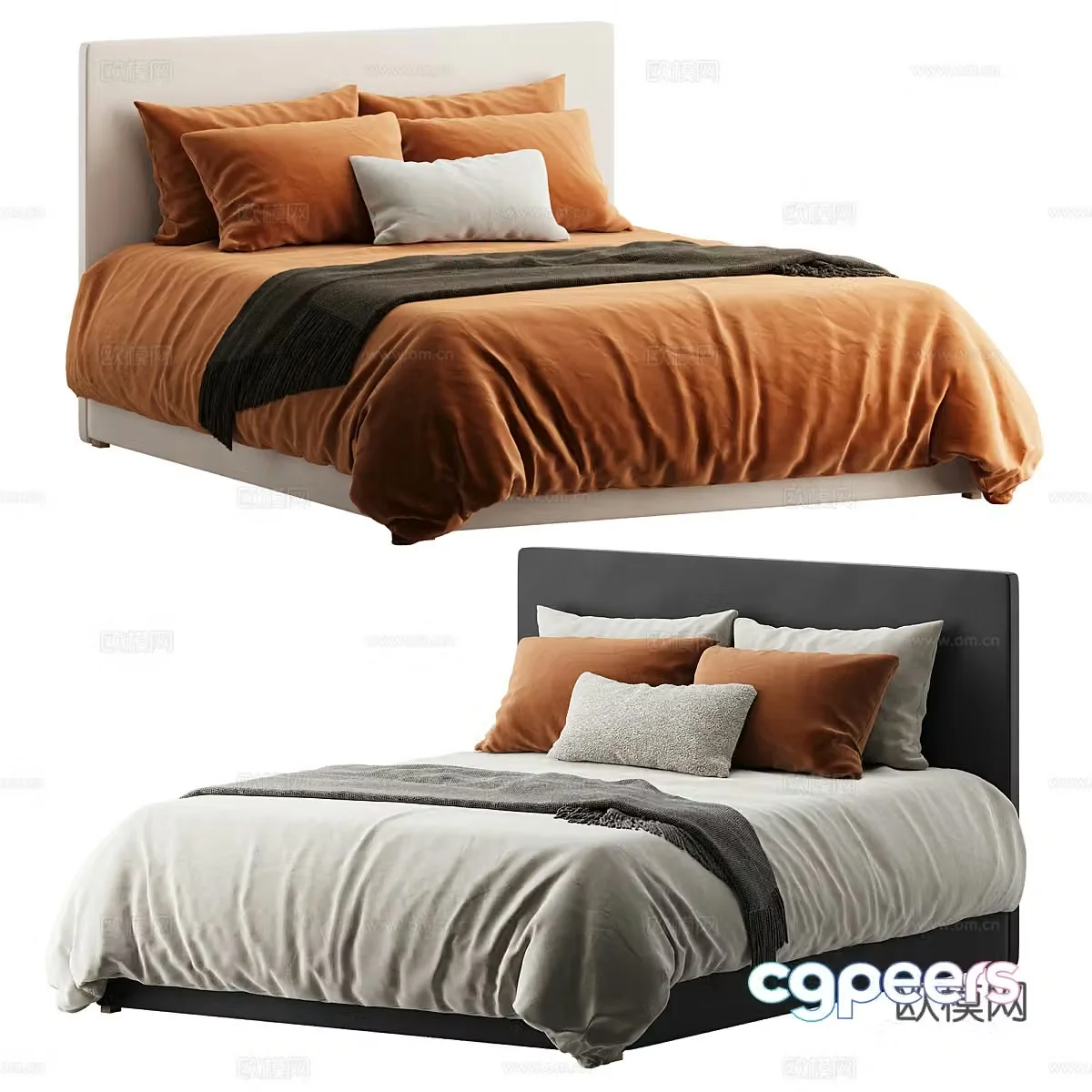 Double bed 3d model