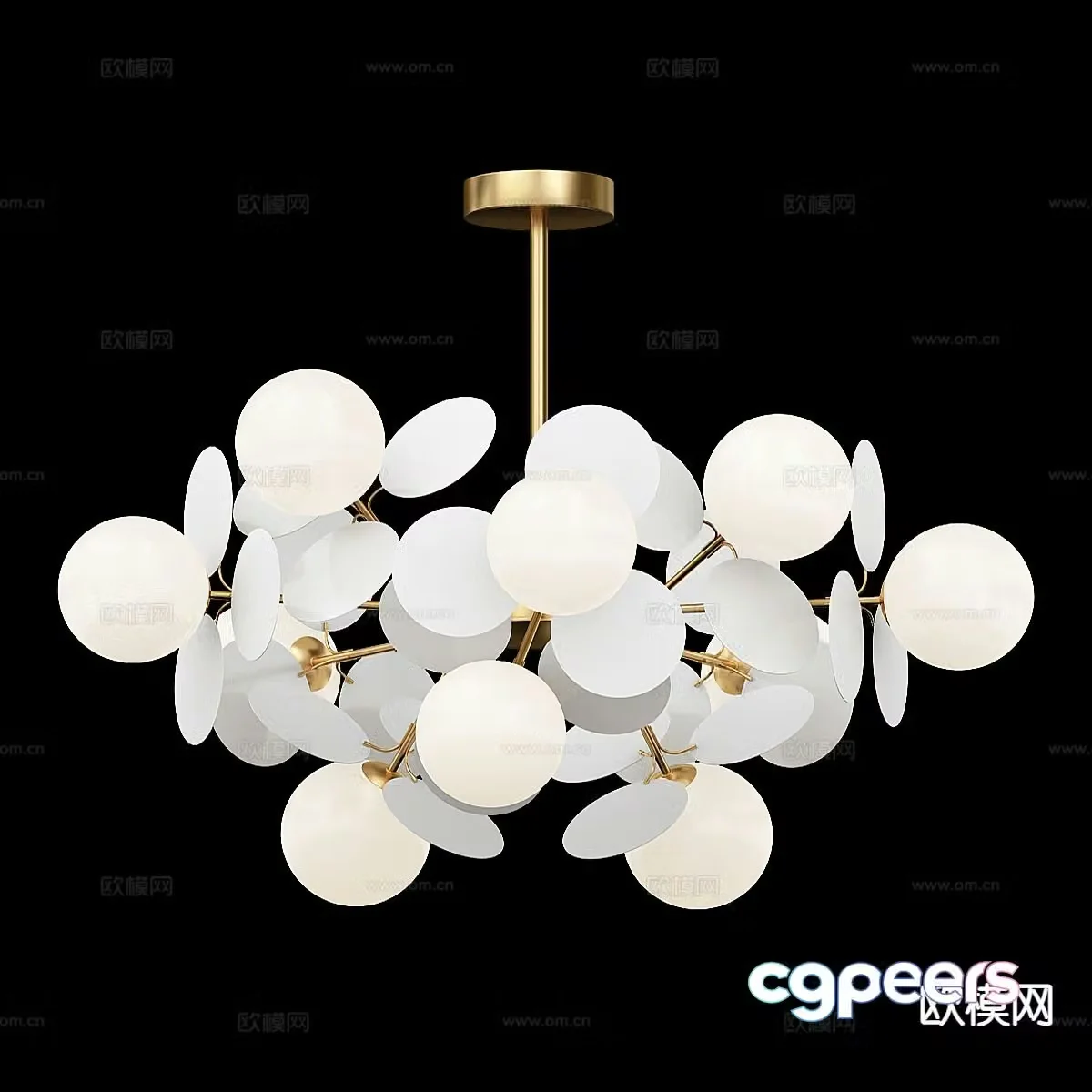 Light luxury chandelier art chandelier 3d model