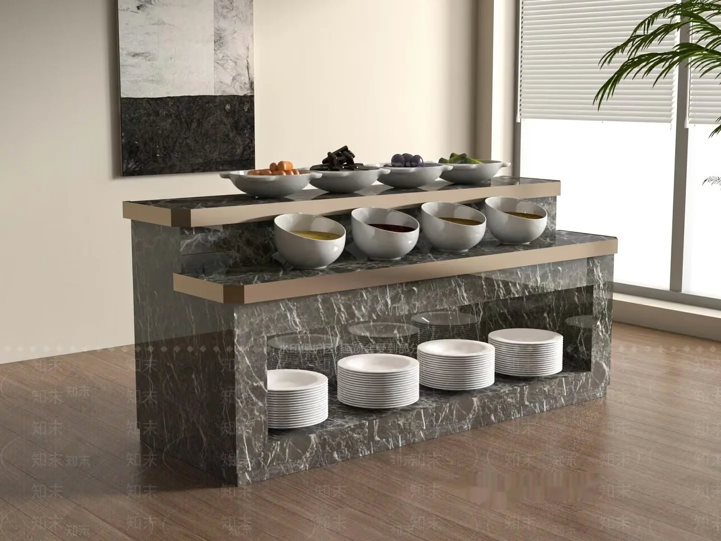Modern Buffet Table 3D Model – 2314 – VRAY Render