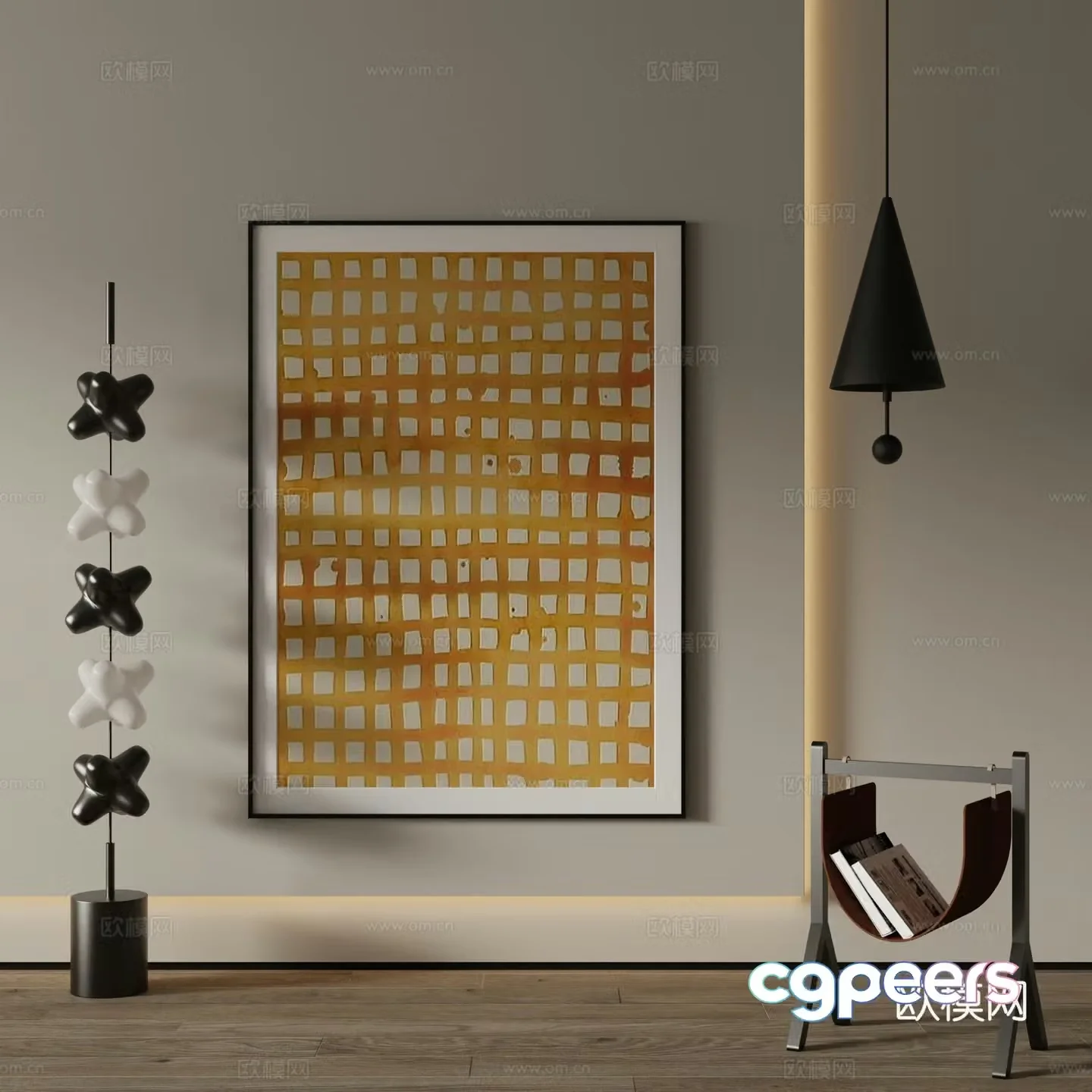 Modern Art Painting Decorative Painting 3D Model