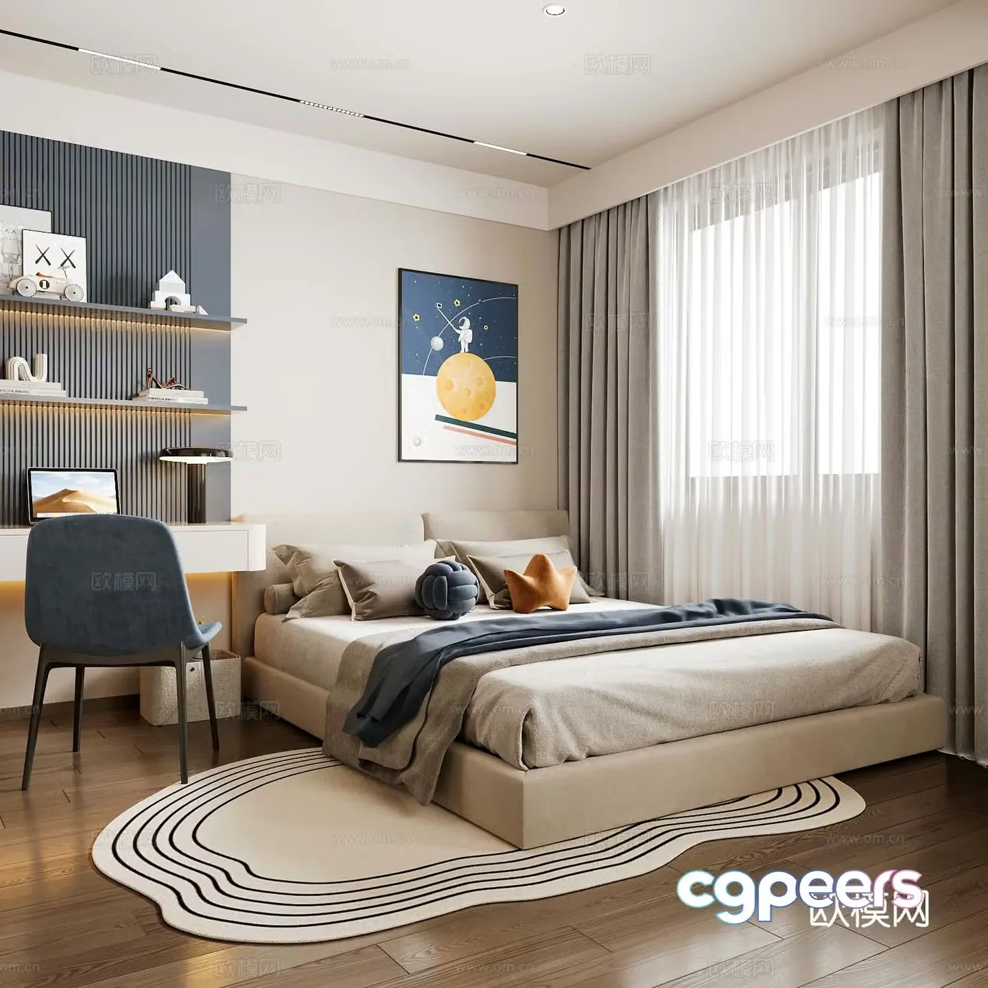 Modern children’s room boy’s room 3d model