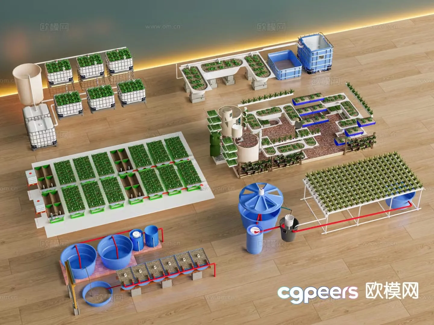 Modern irrigation equipment vegetable garden breeding equipment 3D model