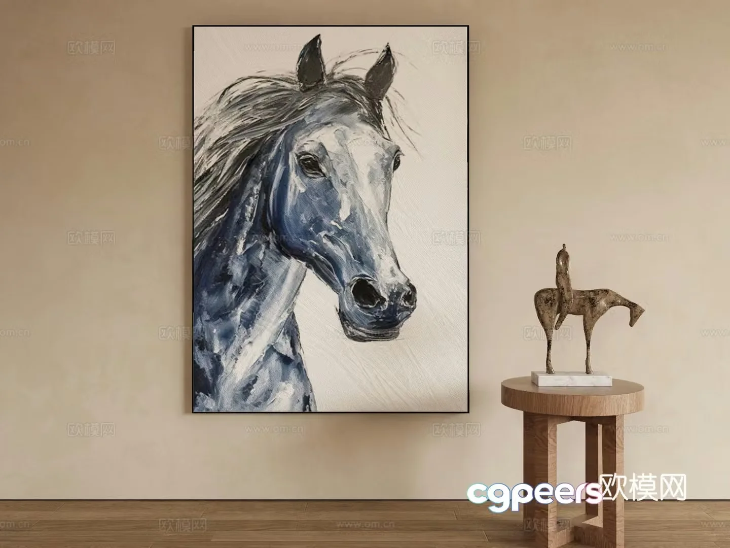 Modern decorative painting horse painting 3d model