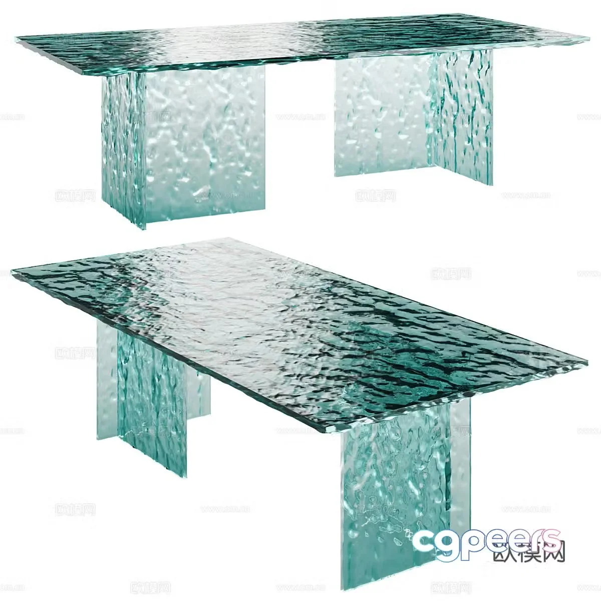 Modern Italian minimalist glass dining table 3D model