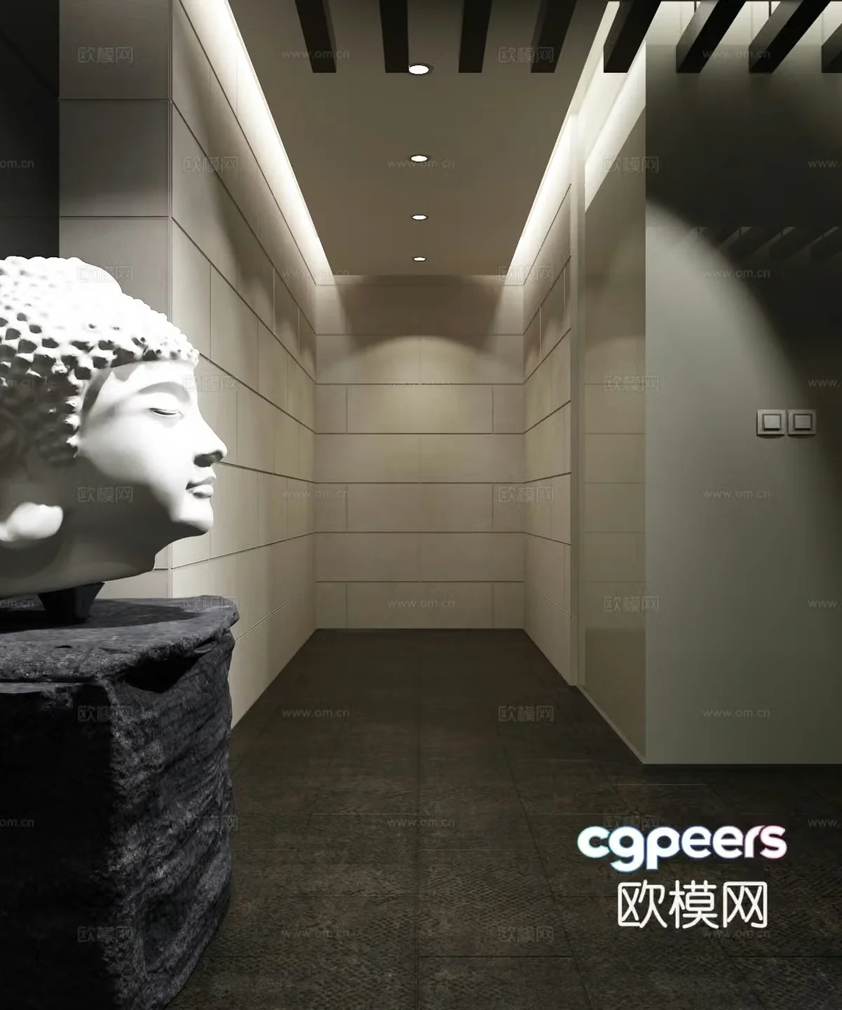 Buddha head Buddha niche 3d model