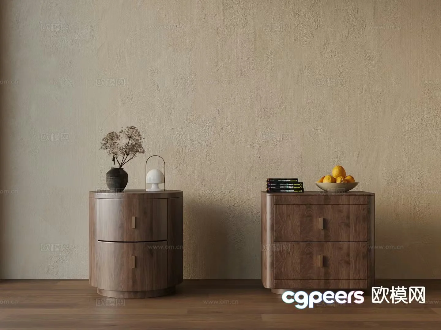 wabi-sabi bedside table 3d model