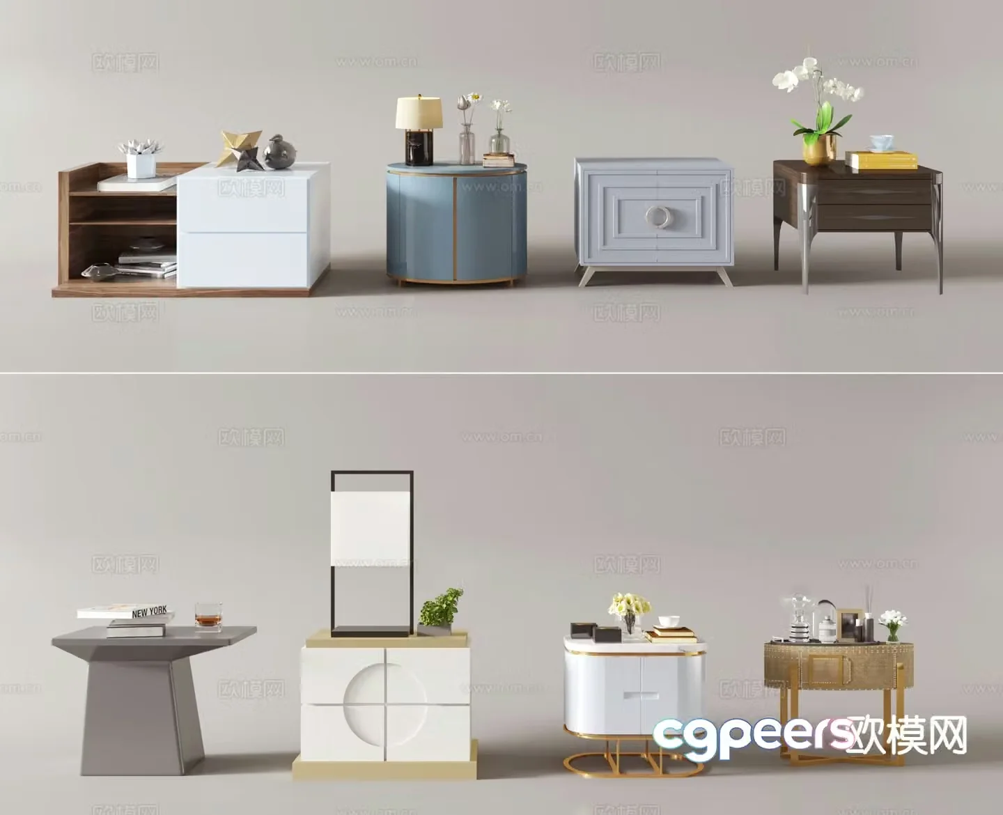 Modern bedside table 3d model