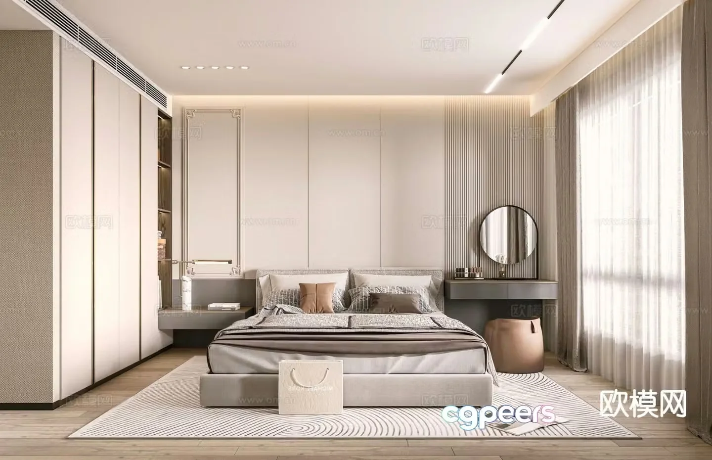 Modern bedroom master bedroom 3d model
