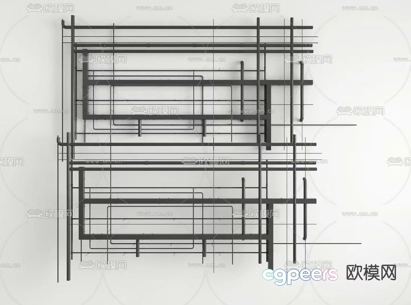 Ceiling Pipe Ventilation Pipe Fire Pipe 3D Model
