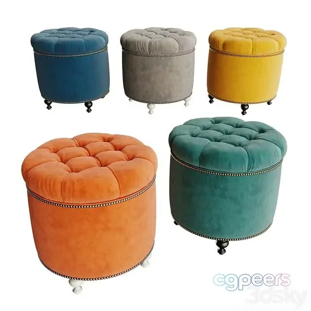 3ds Max Free – Soft padded stool Grosseto