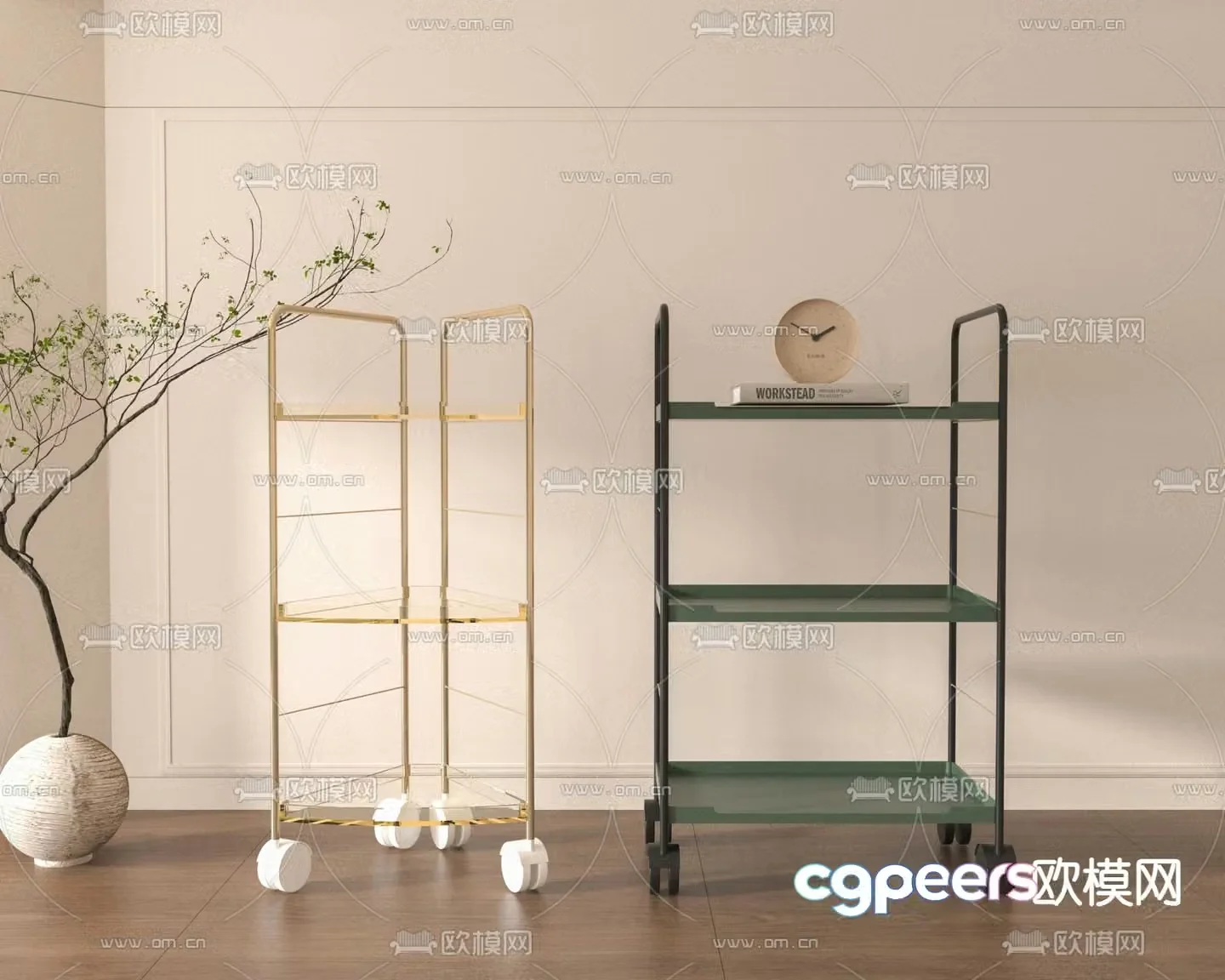 Cart corner table side table 3D model