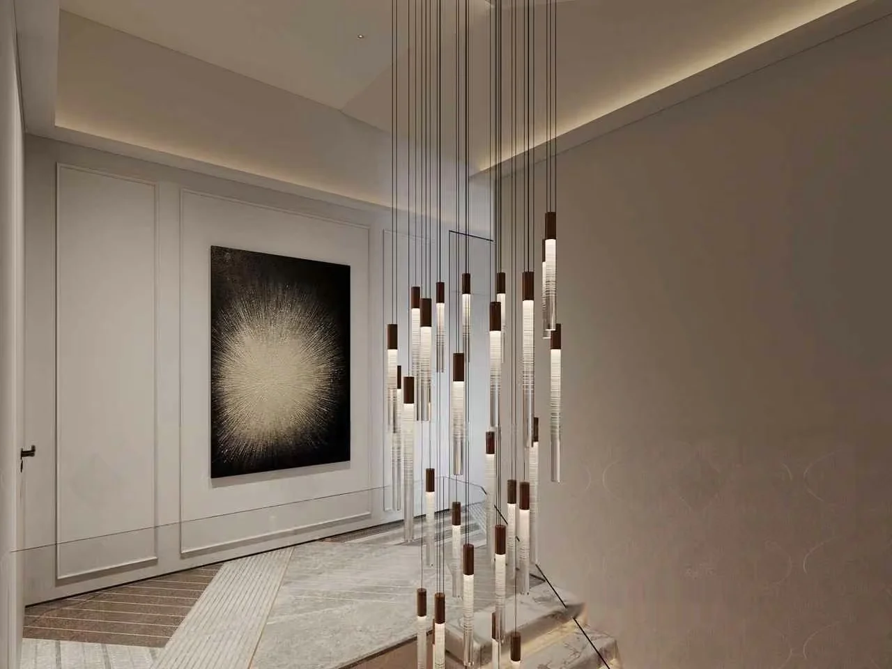 Modern Abstract Light Fixture 3D Model – 9924 – CORONA Render