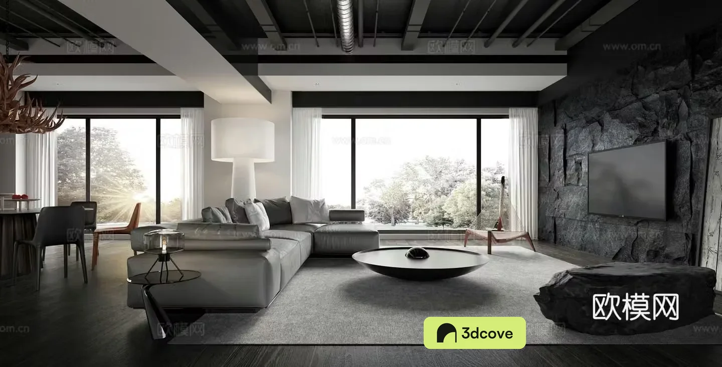 Advanced gray living room