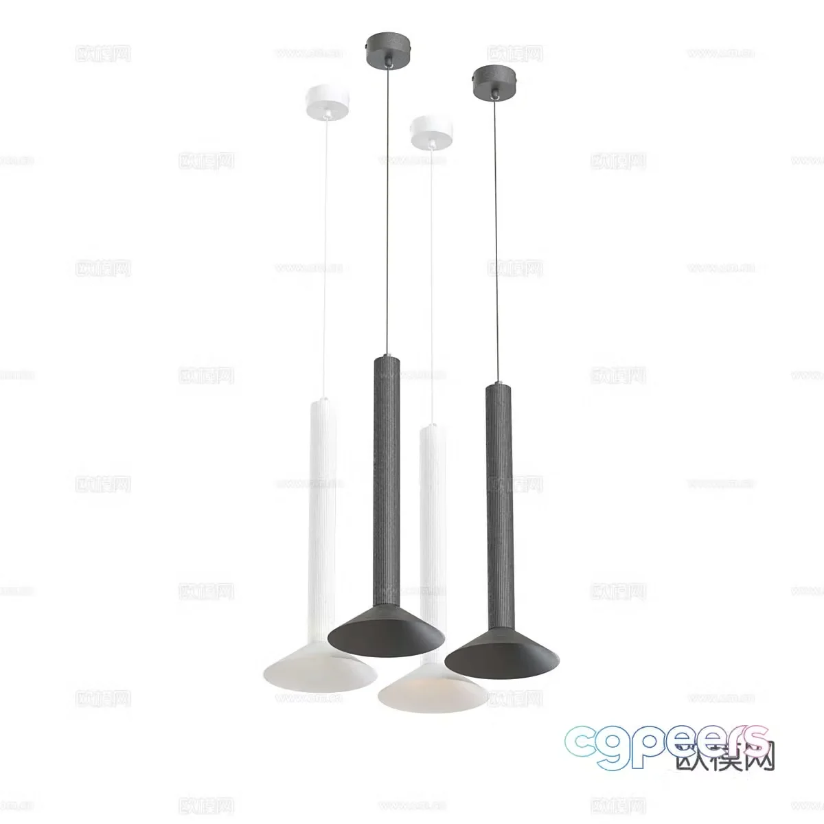 Modern simple small chandelier 3d model