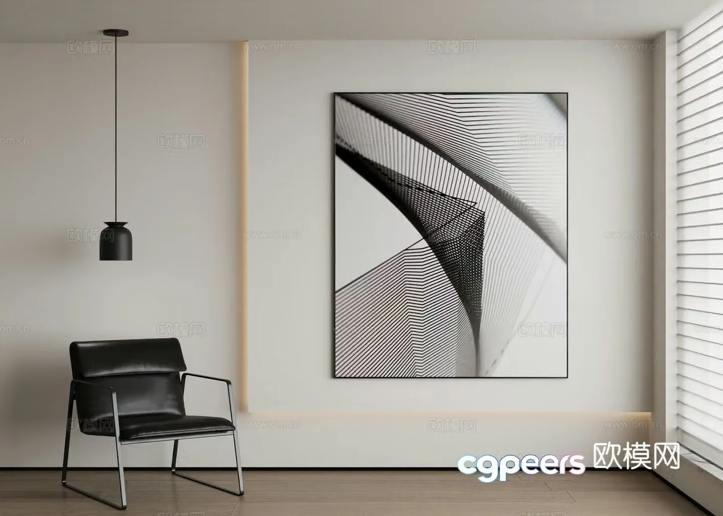 Modern decorative painting 3d model