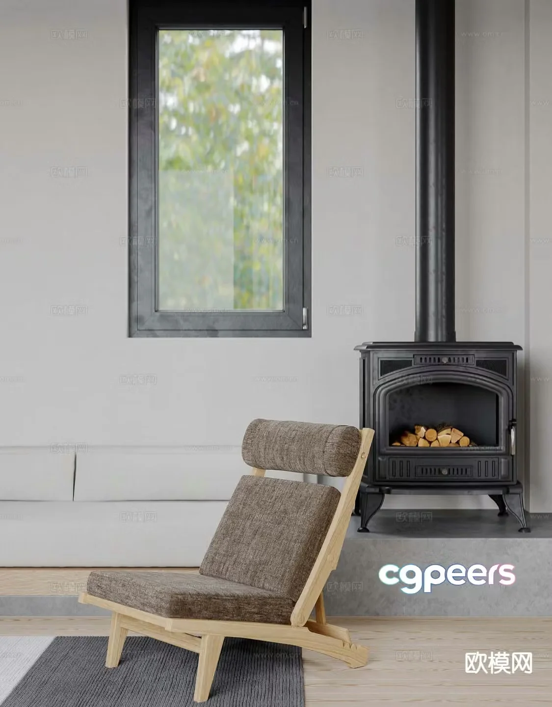 Modern single chair leisure chair 3d model
