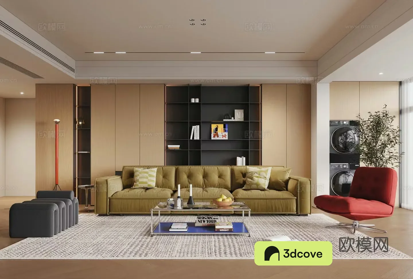 Modern retro Bauhaus living room Bahaus living room Modern retro living room Horizontal hall Large flat