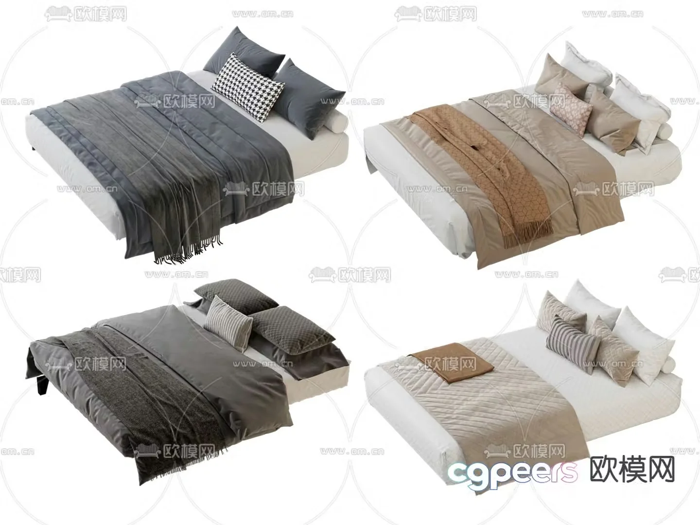 Nordic mattress bedding quilt quilt 3d model