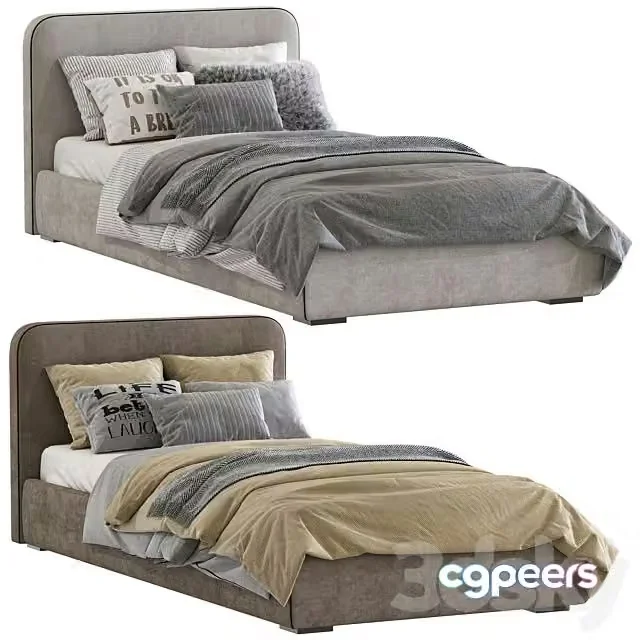 3ds Max Free – Bed with a Soft Headboard 11