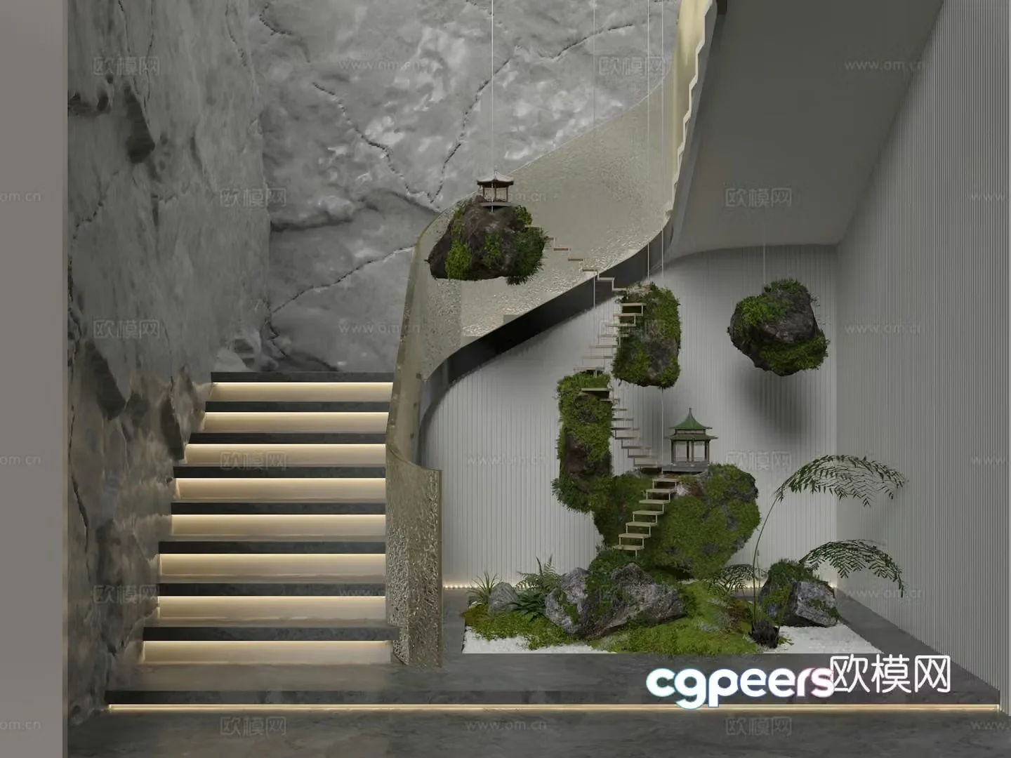 Modern staircase 3d model