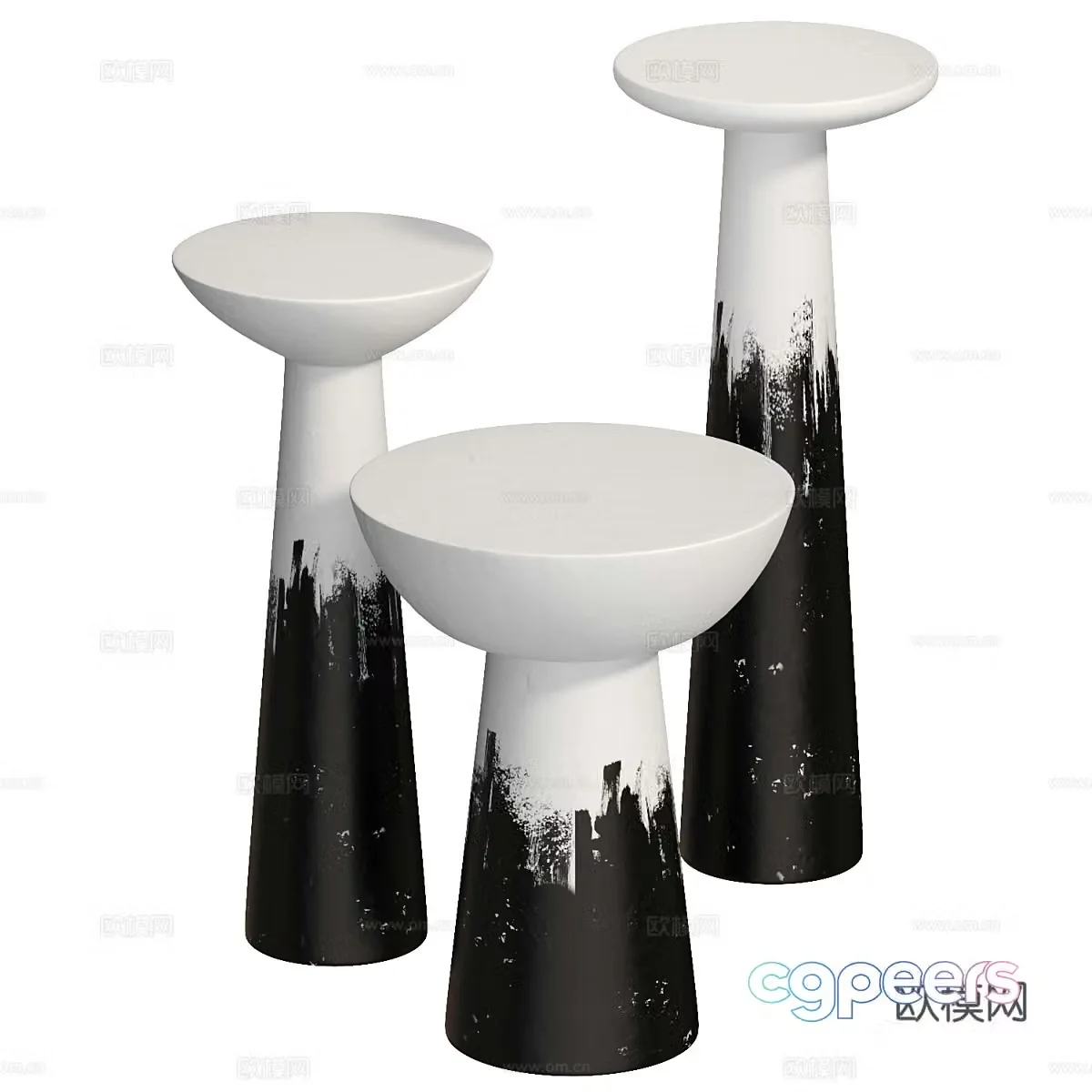 New Chinese OM STEM Black Coffee Table 3D Model