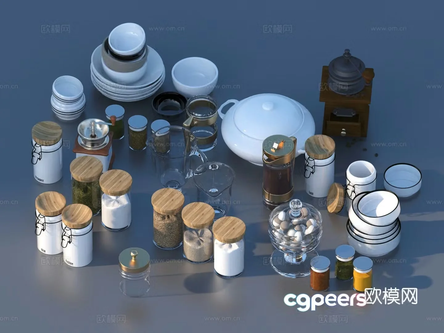 Tableware Bowl Plate Kitchen Utensils Daily necessities 3D Model
