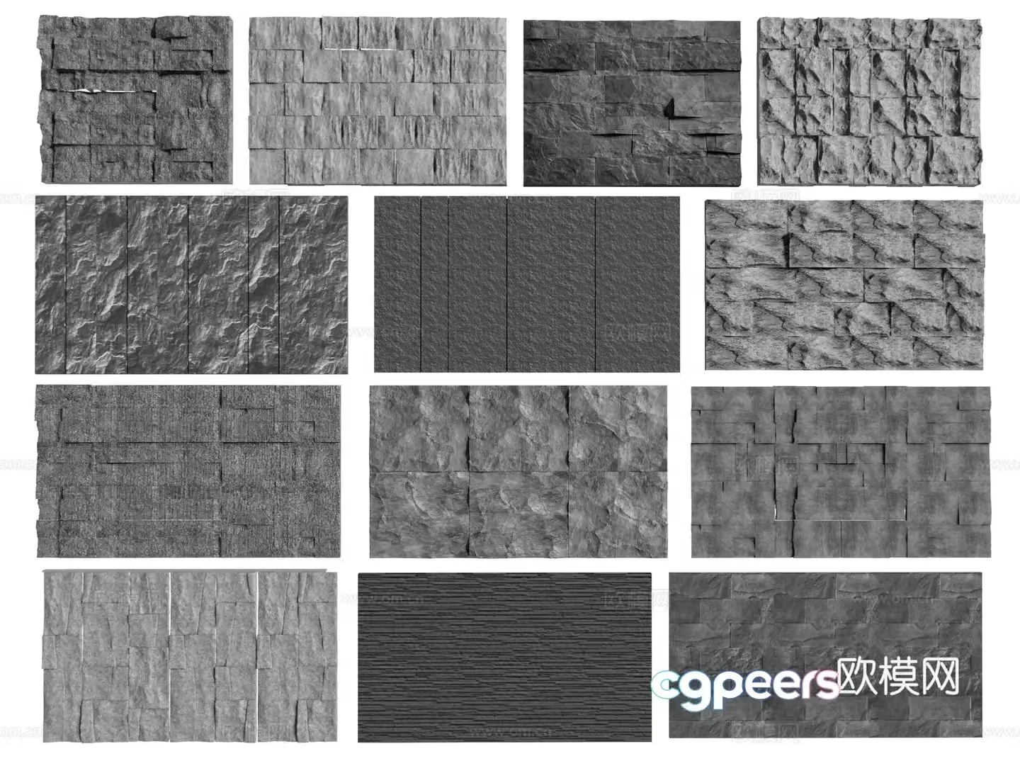 New Chinese-style rock wall matte stone landscape wall natural surface stone cultural stone wall rock slab background wall 3D model