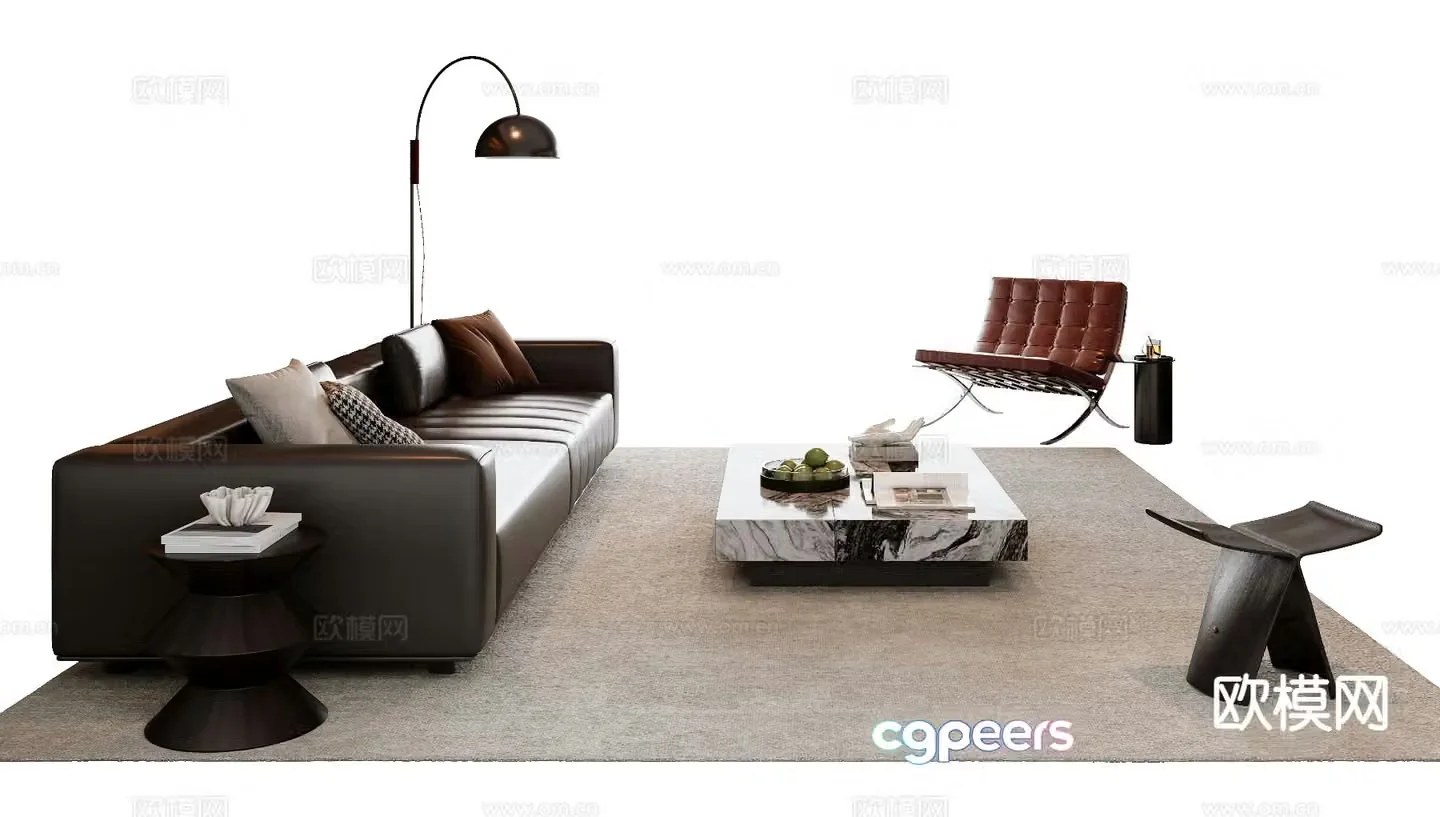 Italian sectional sofa 3d model