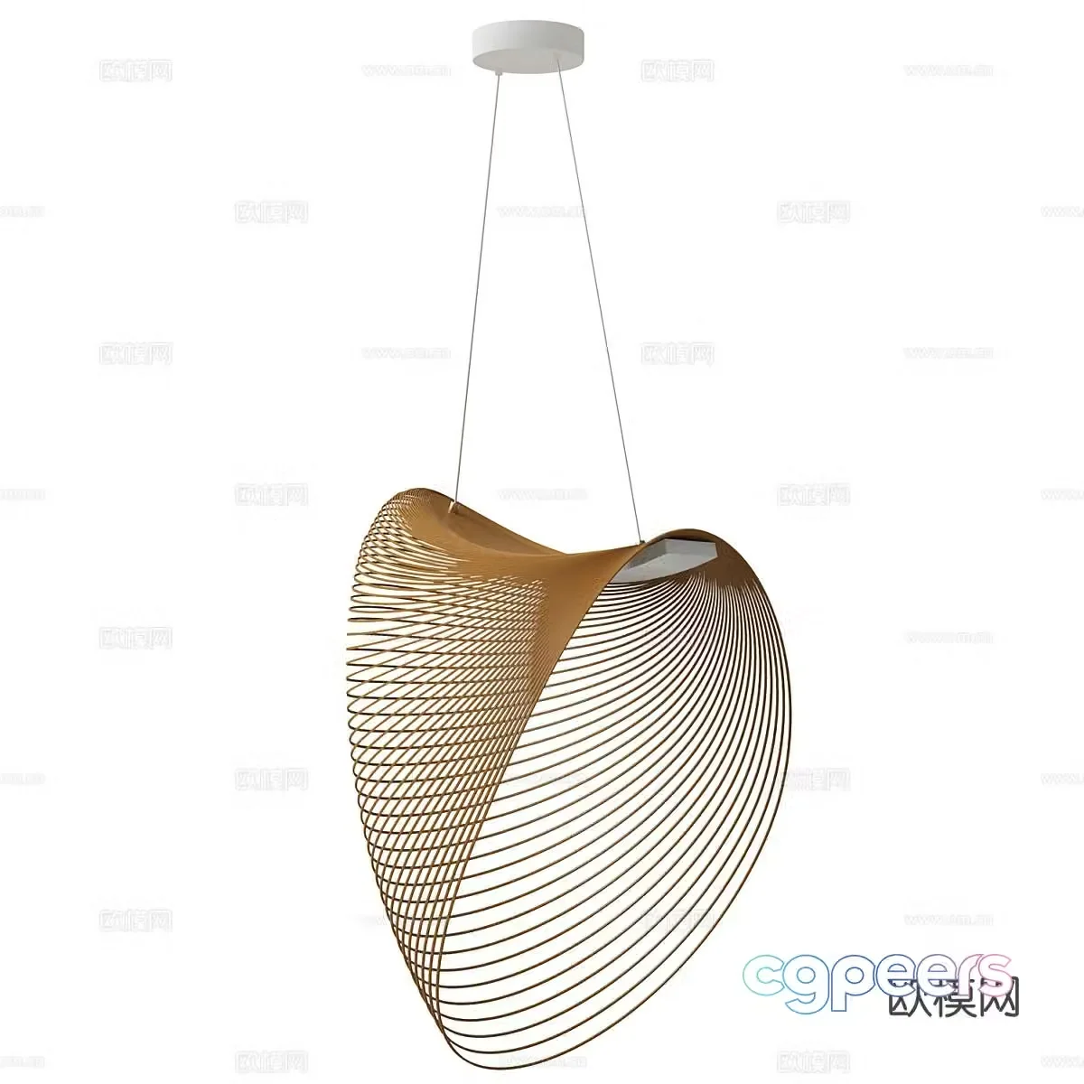 Simple chandelier rattan chandelier 3d model
