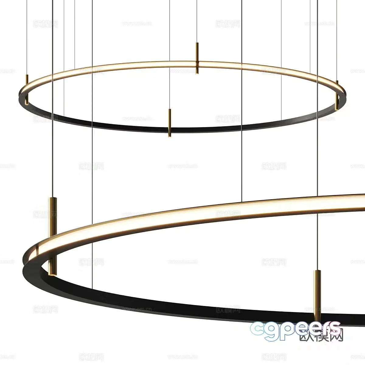 New Chinese style decorative chandelier 3D model