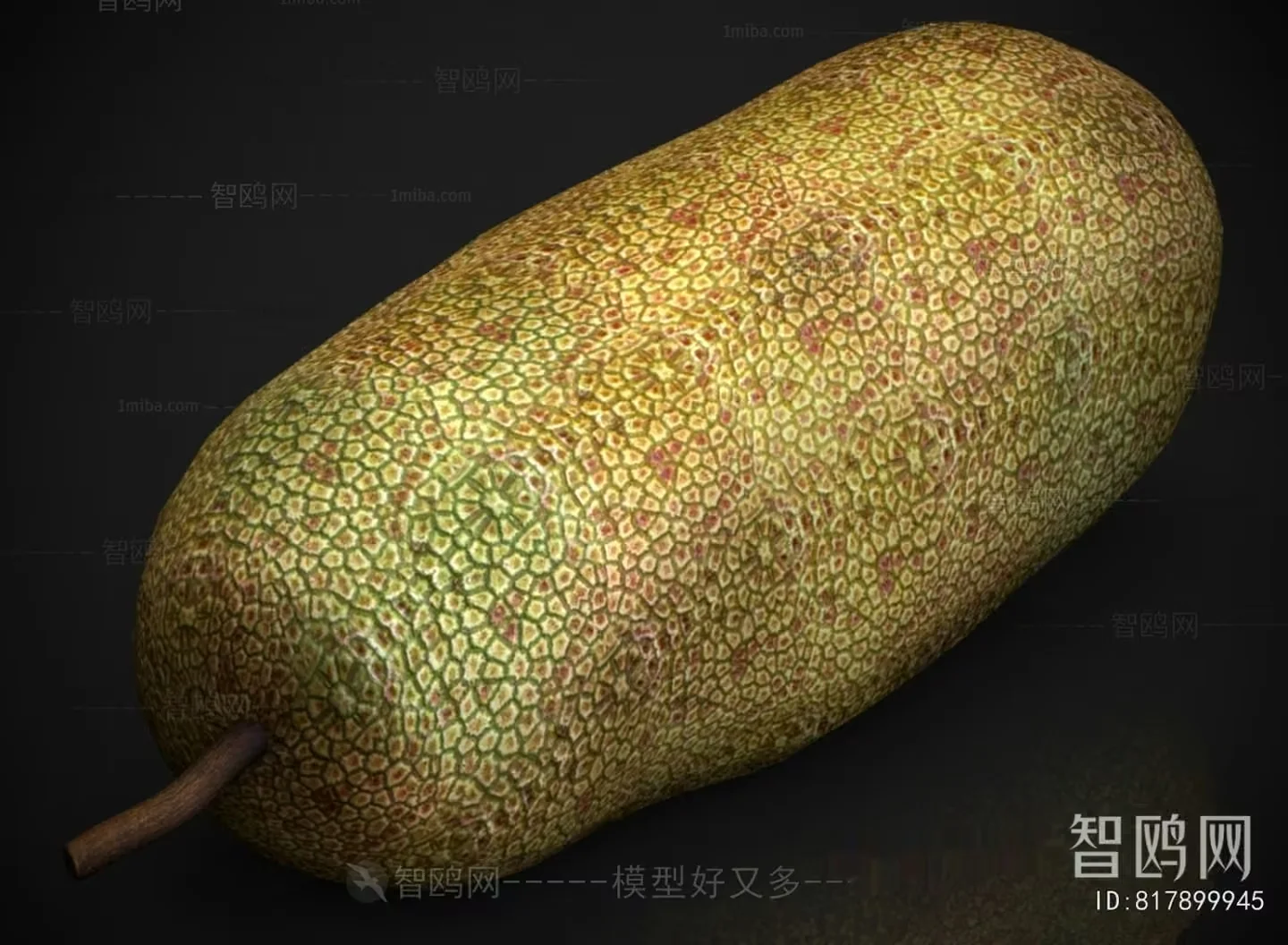 The Image Features A Single Large Fruit 3D Model – 14420 – VRAY Render