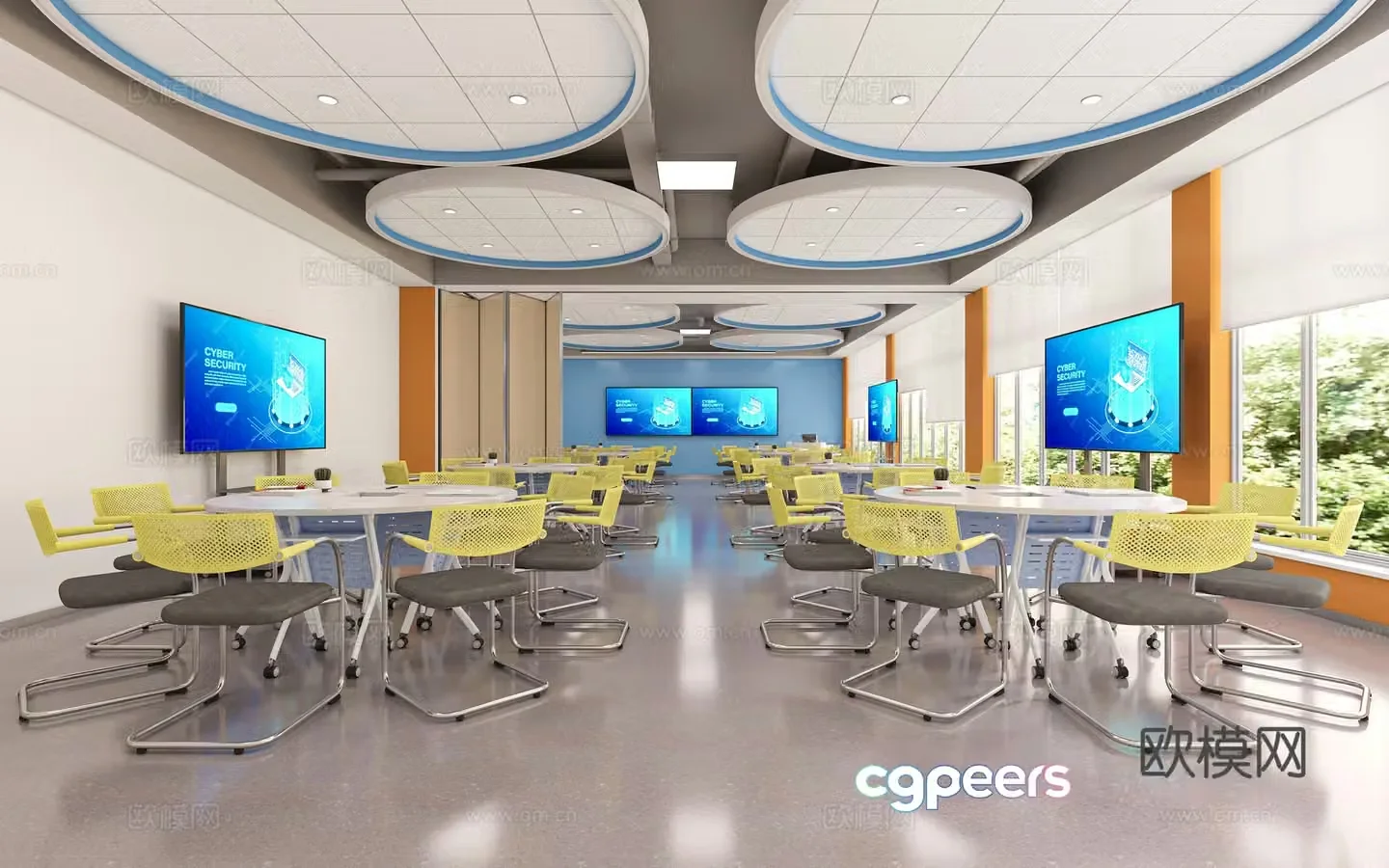 Modern discussion room smart classroom 3D model