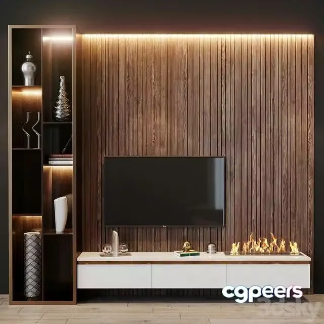 3ds Max Free – tv set 121 (Dimensions W 3170 x H 2800 x D 400 mm)