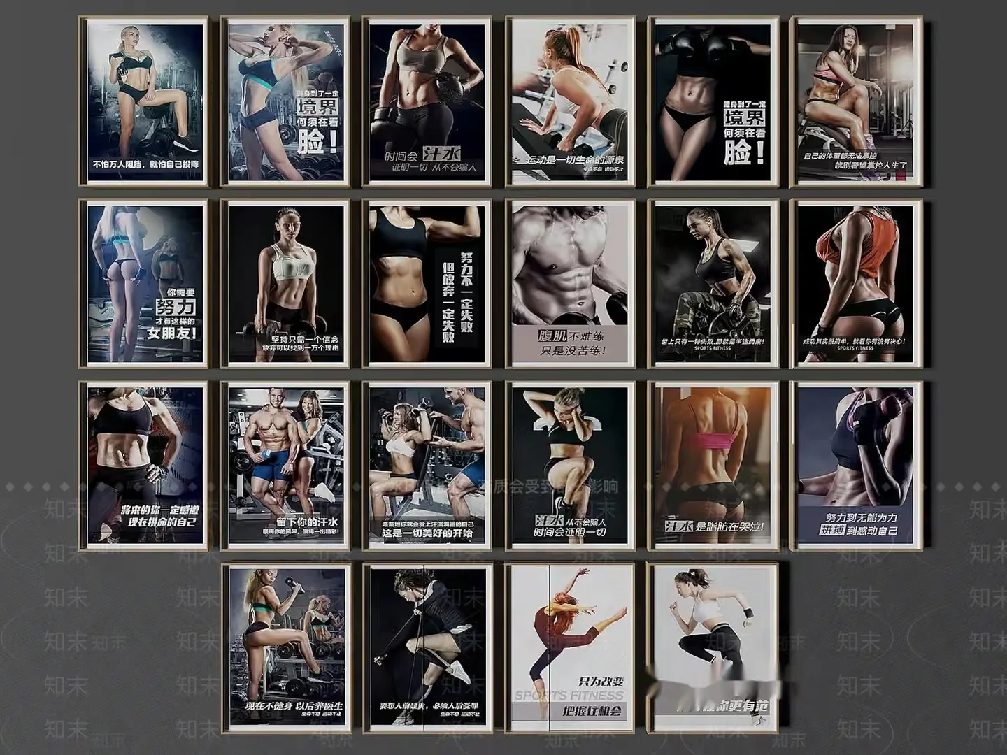 The Main Subject Is A Collection Of Fitness Posters 3D Model – 11625 – VRAY Render