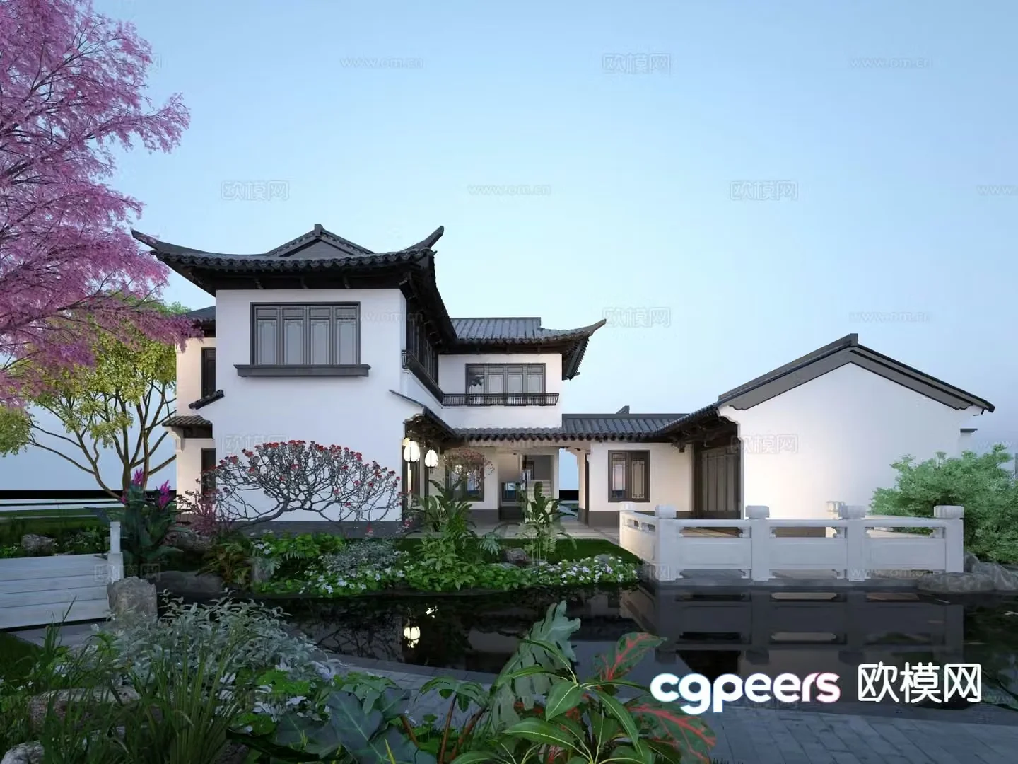 Chinese courtyard landscape courtyard landscape 3D model