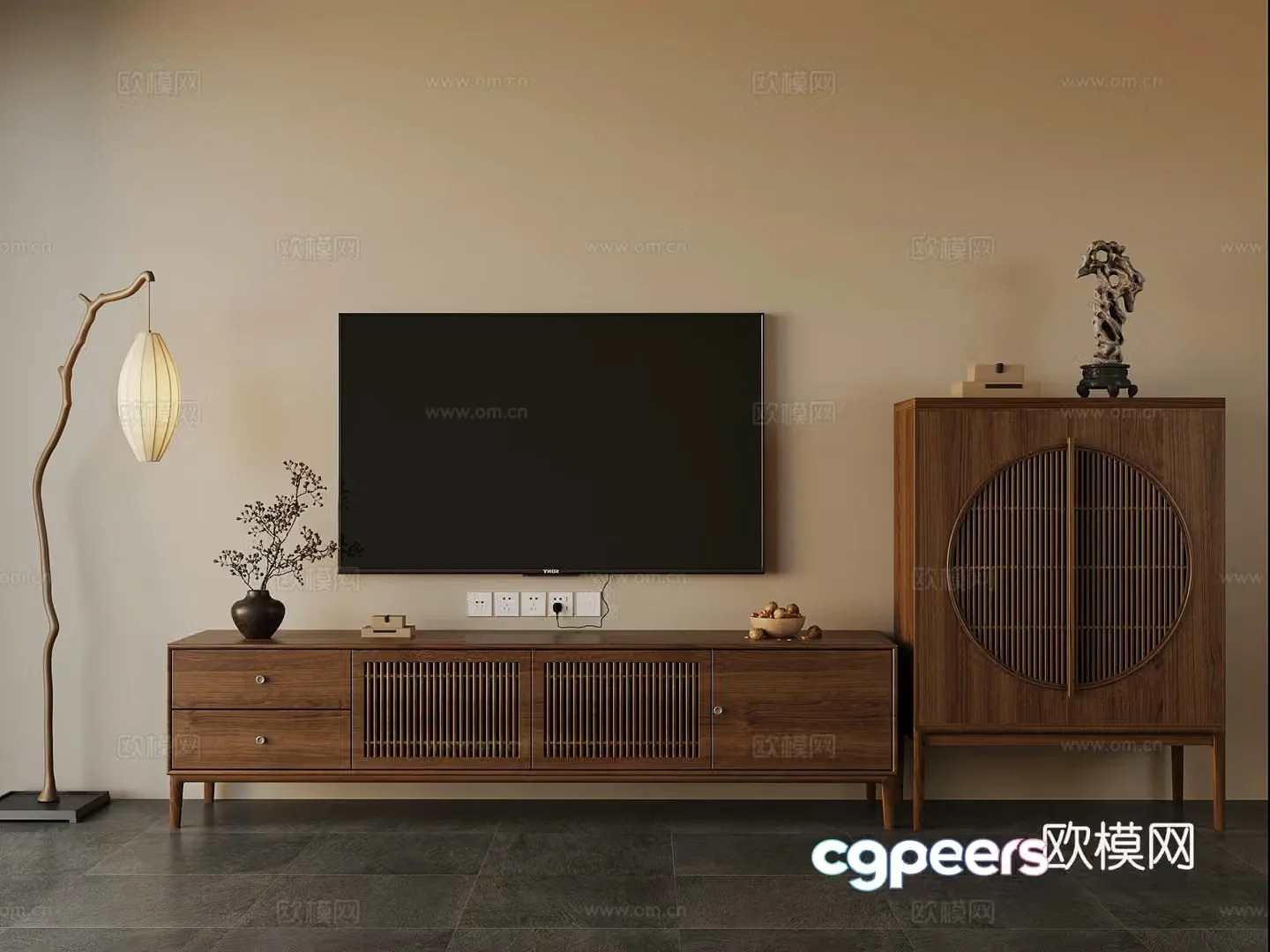 New Chinese TV cabinet 3D model
