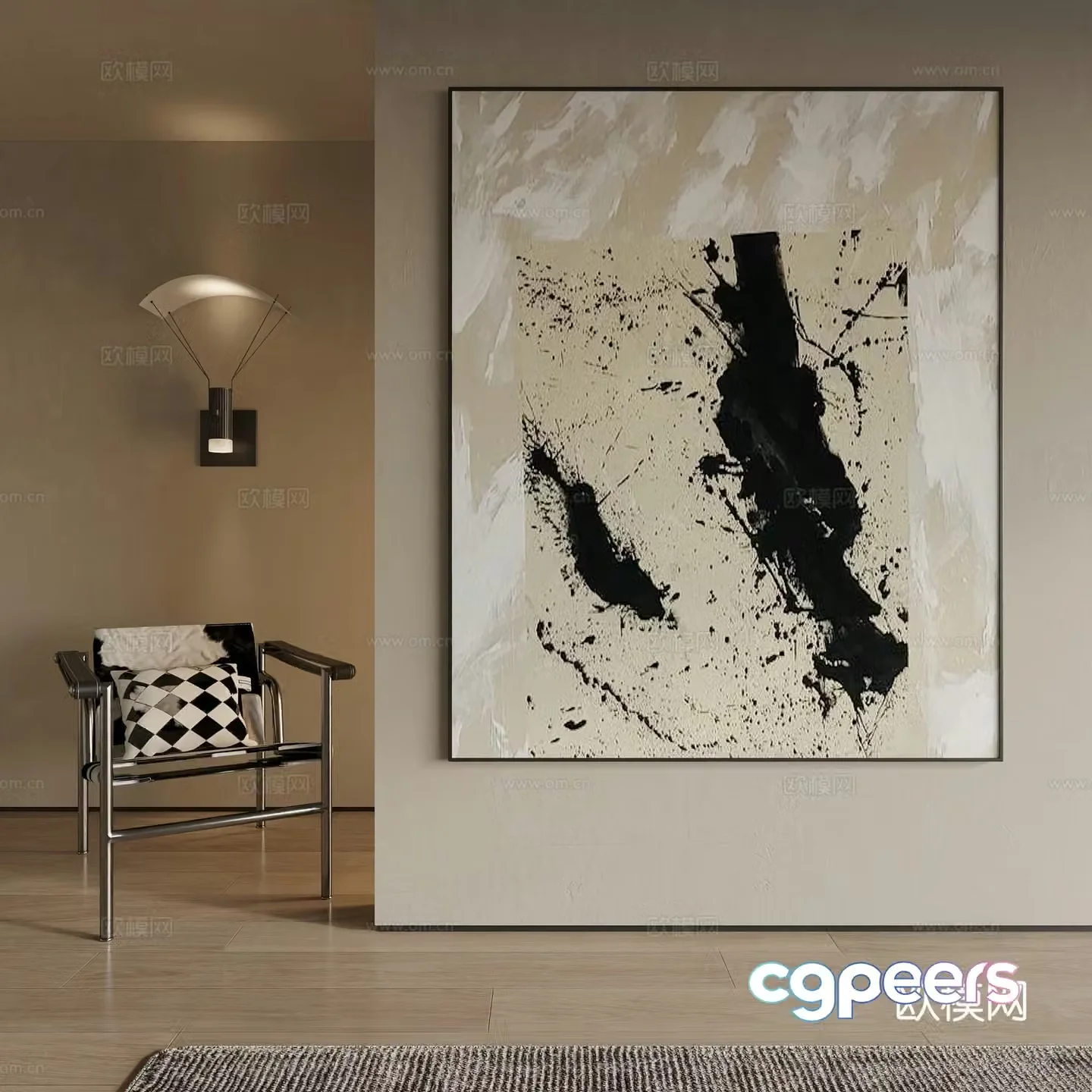 Modern decorative painting 3d model