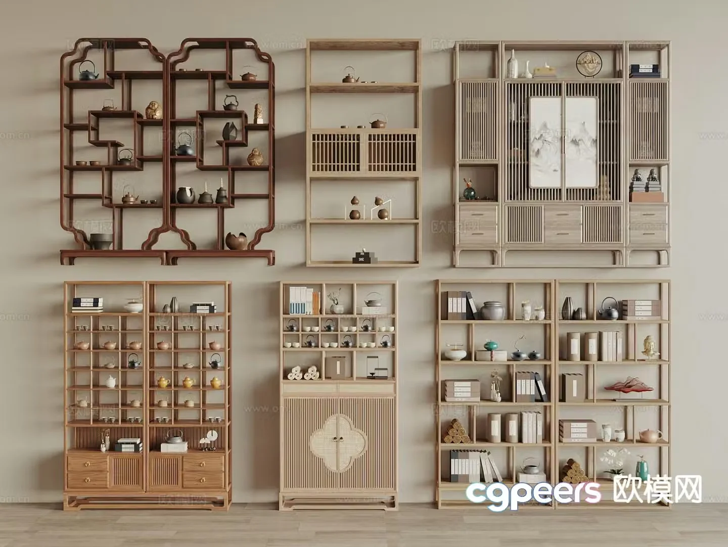 New Chinese style Bogu rack 3D model