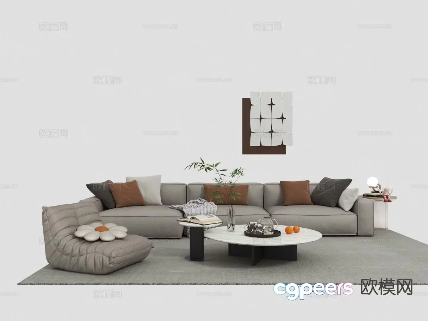 Modern sectional sofa 3d model
