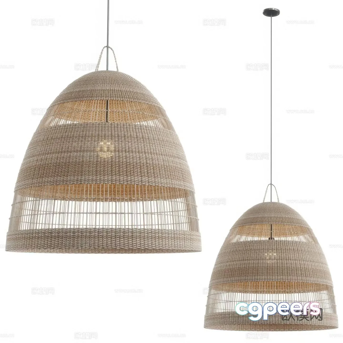 New Chinese Wasabi IKEA TORARED 3D model of woven chandelier