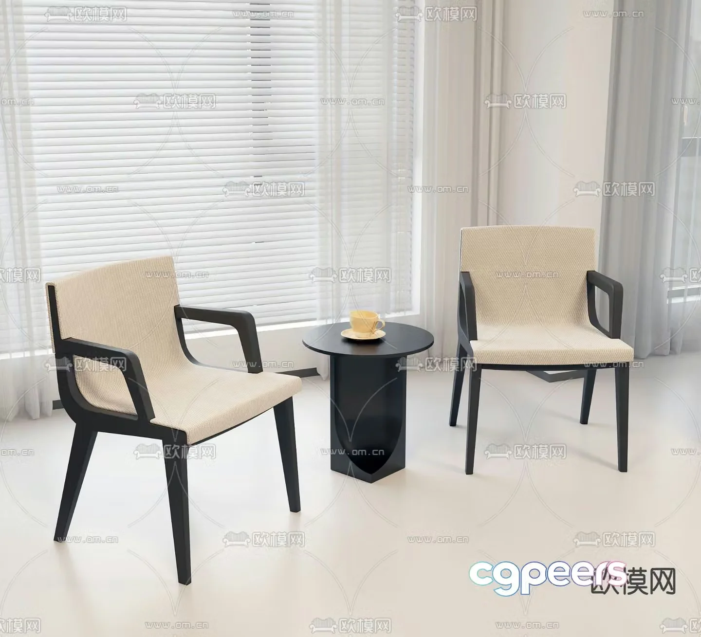 Leisure chair corner table 3d model