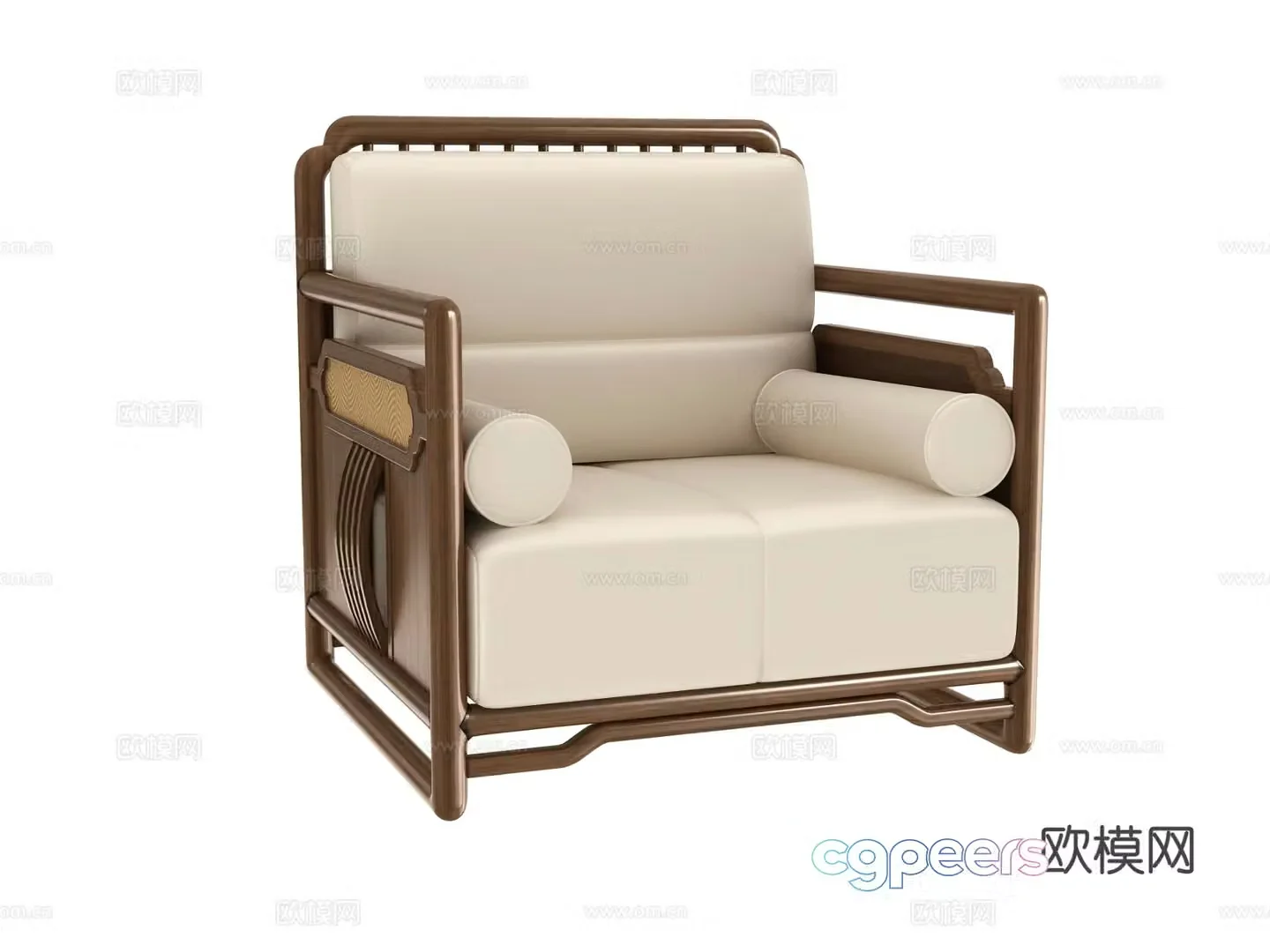 New Chinese style single sofa 3d model