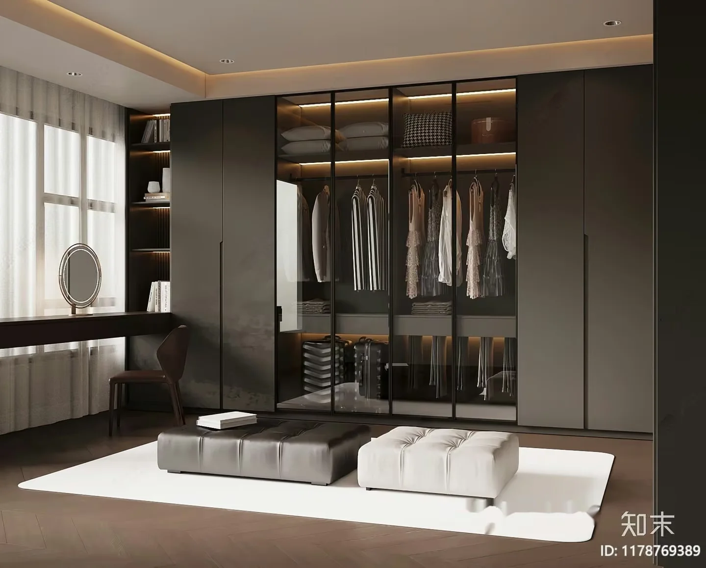 Modern Walk-In Closet 3D Model – 2929 – VRAY Render