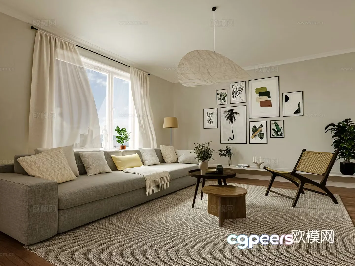 Nordic living room 3d model