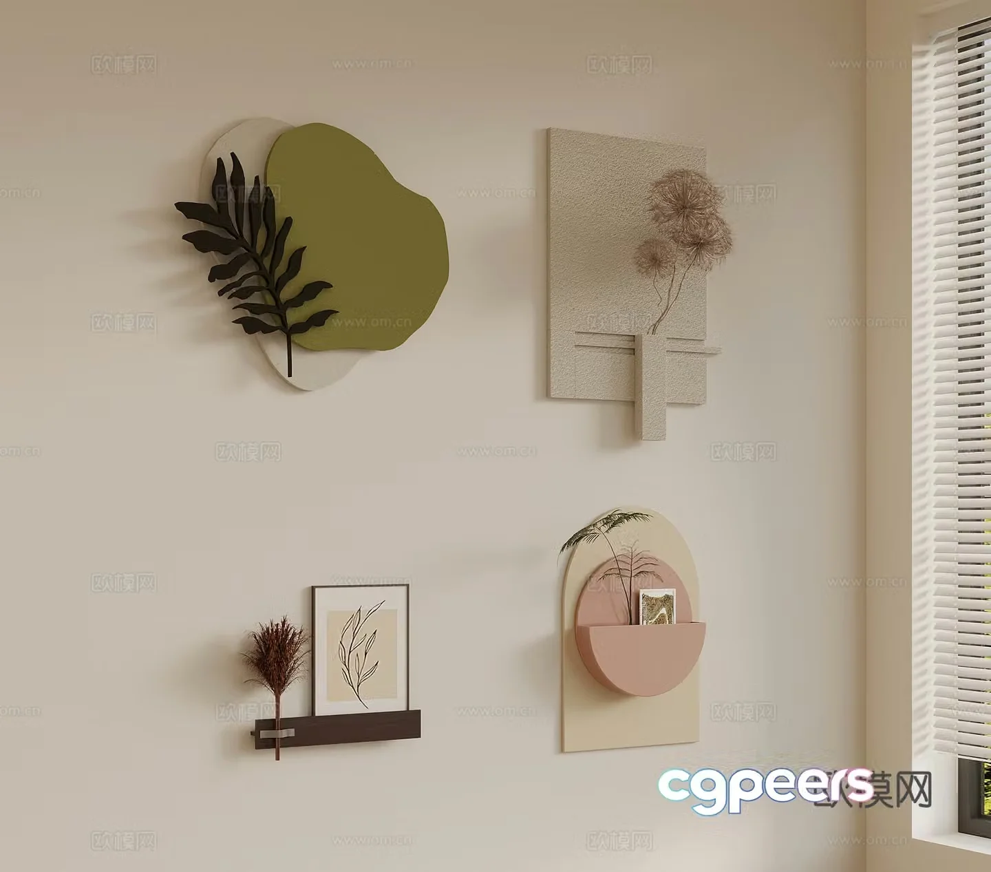 Wall decoration Modern cream style wall decoration hanging decoration decorative painting 3d model